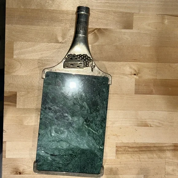 Godinger Silver Plated Green Marble Serving Tray Charcuterie